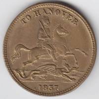 (1837) Игровой жетон (токен) Великобритания 1837 год "Королева Виктория"  Латунь  VF